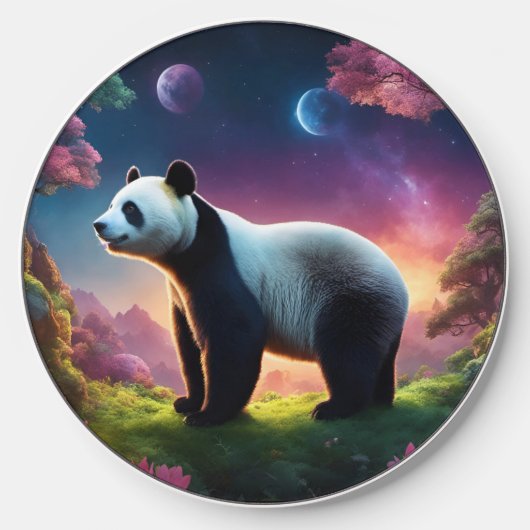 Panda in a Fantasy Garden Wireless Charger (Front)