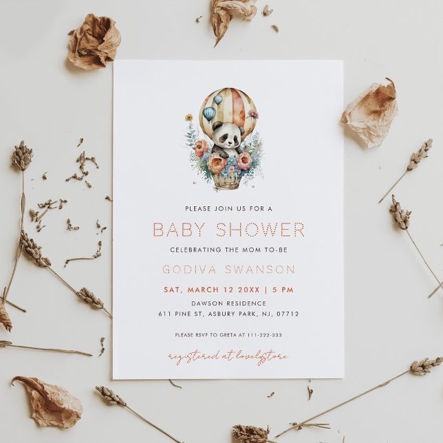 Panda in a Hot Air Balloon Invitation (Creator Uploaded)