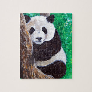 Panda in a Tree Painting Jigsaw Puzzle