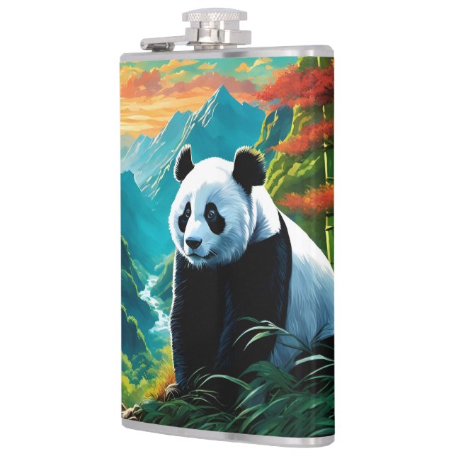 Panda in Bamboo forest on /mountain Flask (Left)