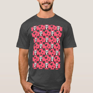 Panda In Pink Background With Owls Pet Bandana T-Shirt