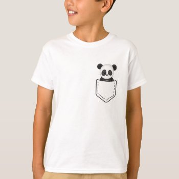 Panda In Pocket T-shirt by Moma_Art_Shop at Zazzle