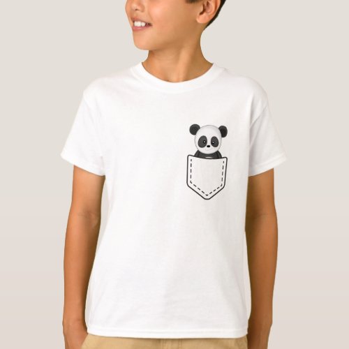 Panda in Pocket T_Shirt