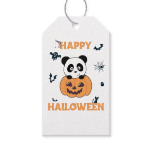 Panda In Pumpkin Sweet Pandas Happy Halloween Gift Tags