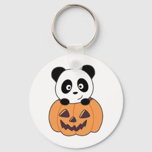 Panda In Pumpkin Sweet Pandas Happy Halloween Keyc Keychain