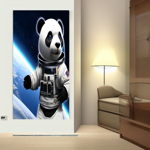 Panda in space  AI Art Poster