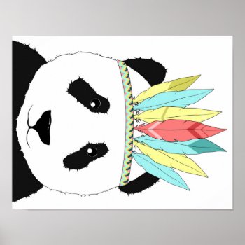 Panda In Style Poster by CateLE at Zazzle