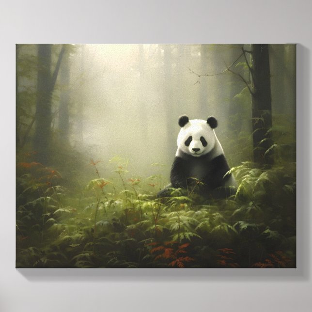 Panda In The Forest Canvas Photo Tile (Front Set)