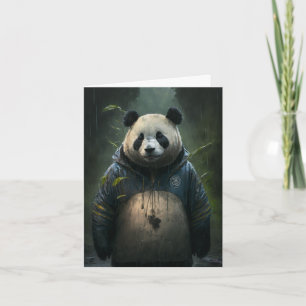 Panda in the Rain blank inside all occasions Card
