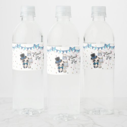 Panda in Top Hat  Panda Pop Water Bottle Labels