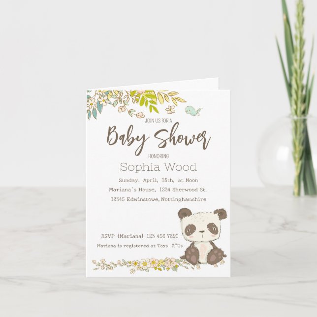 Panda Invitation (Front)