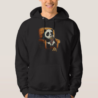 Panda is on the Couch Eating Popcorn Hoodie