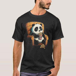 Panda is on the Couch Eating Popcorn T-Shirt