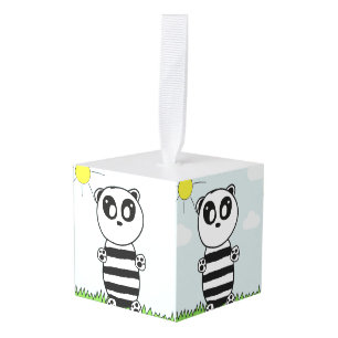 Panda Kids Cube Ornament