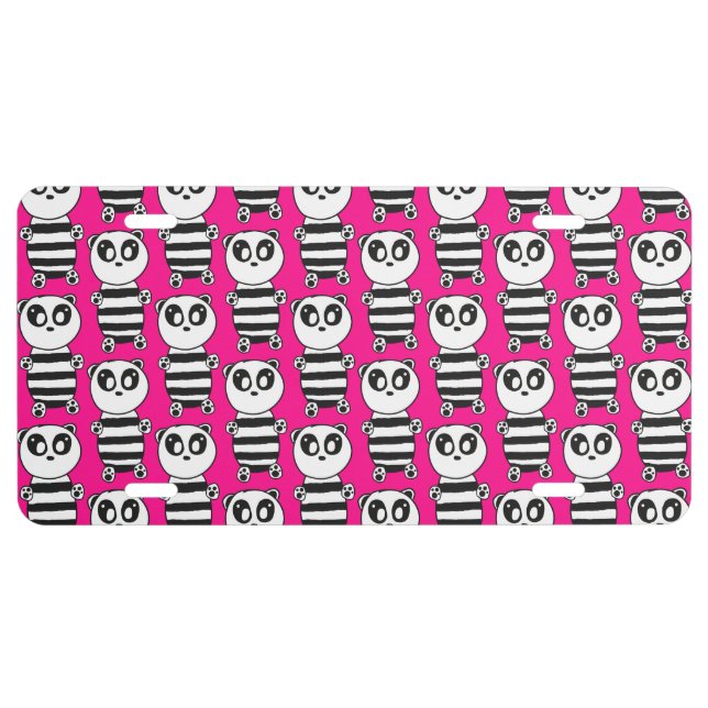 Panda Kids  License Plate (Front)