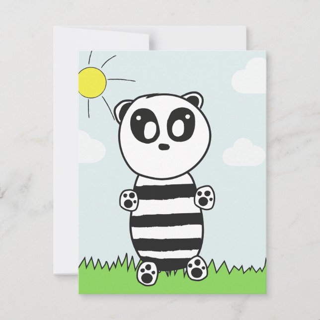 Panda Kids   Note Card (Front)