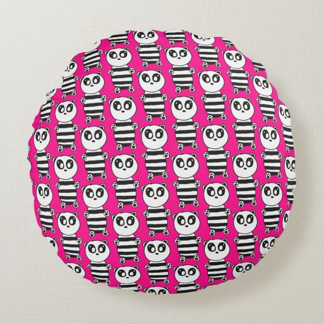 Panda Kids  Round Pillow (Front)
