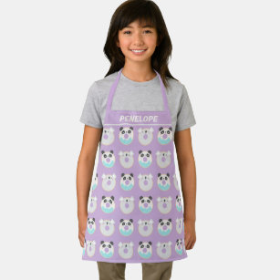 Panda Koala Kawaii Donut Pattern Personalized Apron