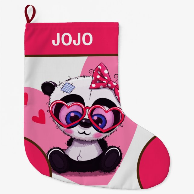  panda large christmas stocking (Front)