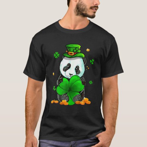 Panda Leprechaun St Patricks Day Boys Kids Girls S T_Shirt