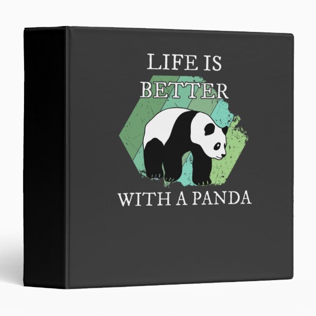 Panda - Life Is Better With A Panda 3 Ring Binder (Front/Spine)