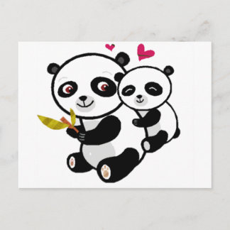 Panda Love <3 Postcard