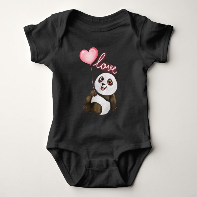 Panda Love Baby Bodysuit (Front)