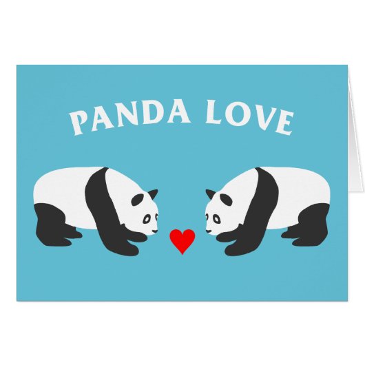 Panda Love (Blue) Cards (Front Horizontal)