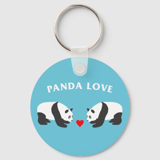 Panda Love (Blue) Keychain (Front)