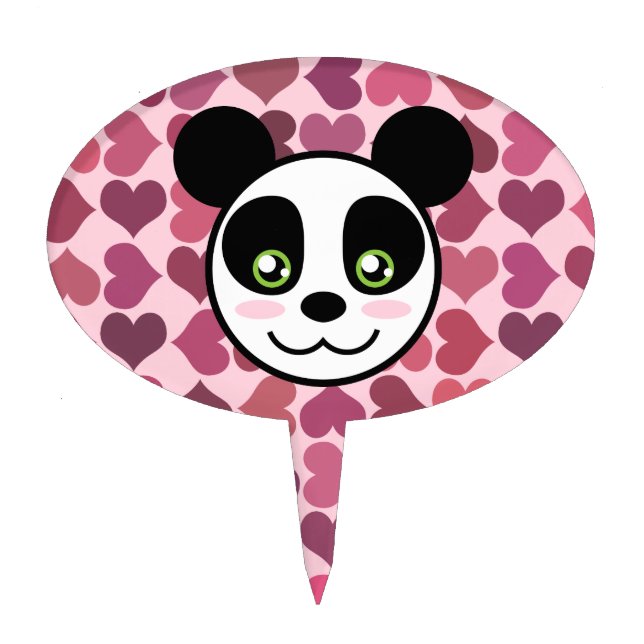 "Panda Love" Cake Topper (Front)