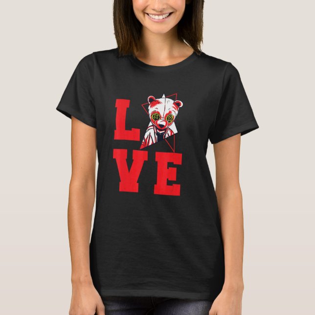 Panda Love Cute Pandas Animal  Bamboo T-Shirt (Front)