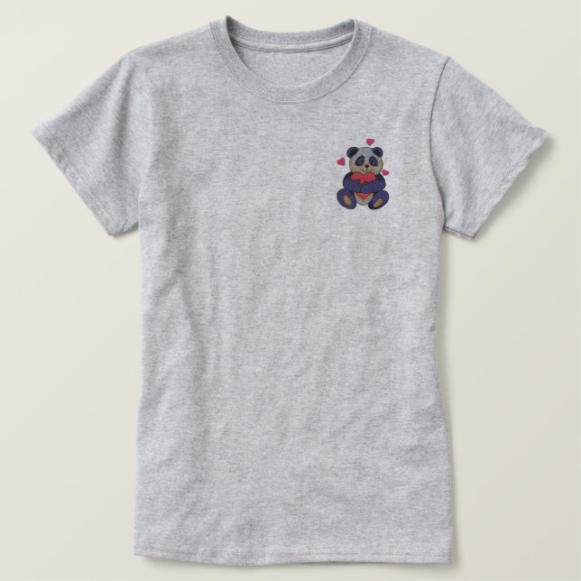 Panda Love Embroidered Shirt (Design Front)