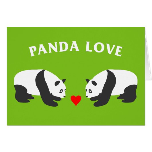 Panda Love (Green) Cards (Front Horizontal)
