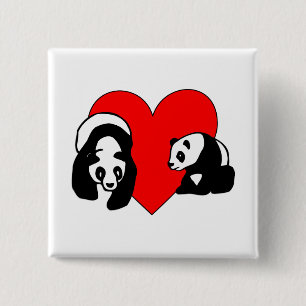 Panda Love Pinback Button