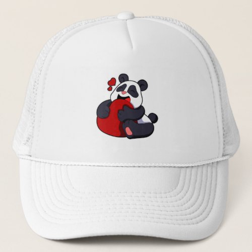 Panda _ Love with Heart Trucker Hat