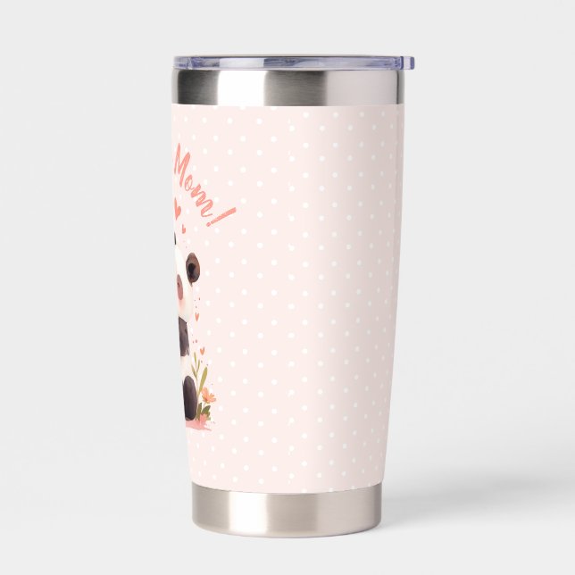 Panda Love You Mom Mothers Day Gift Insulated Tumbler (Left)