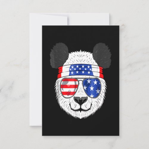 Panda Lover  American Panda Is Wearing Glasses Thank You Card