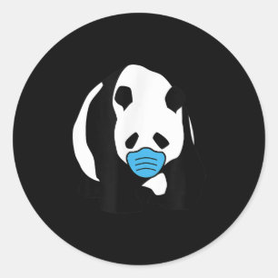 Panda Lover Cute Panda Bear Face Mask Classic Round Sticker
