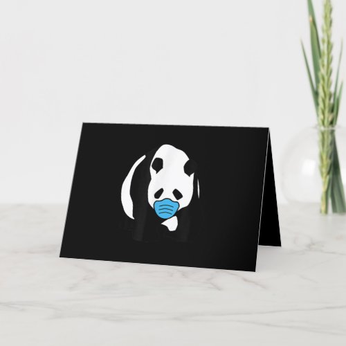 Panda Lover  Cute Panda Bear Face Mask Holiday Card
