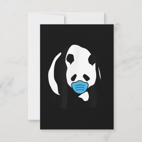 Panda Lover  Cute Panda Bear Face Mask Thank You Card