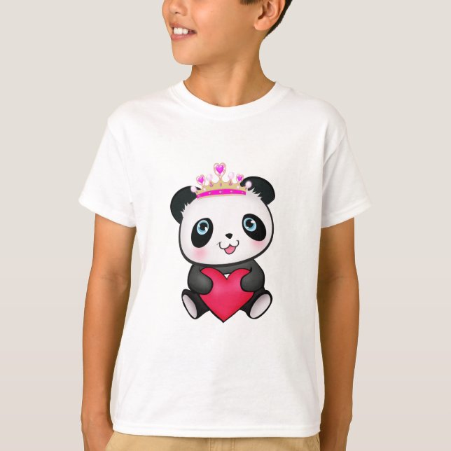 Panda Lover Fan Gift Valentine's Day Heart Present T-Shirt (Front)