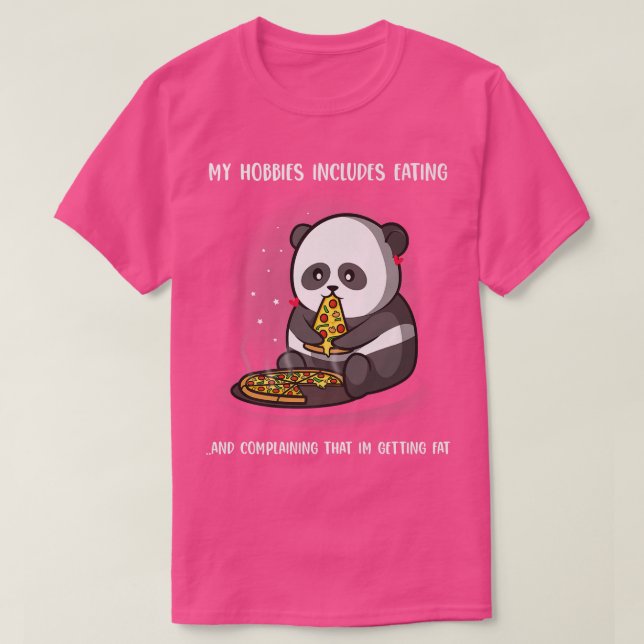 Panda Lover Funny Pizza Eating Panda  T-Shirt (Design Front)