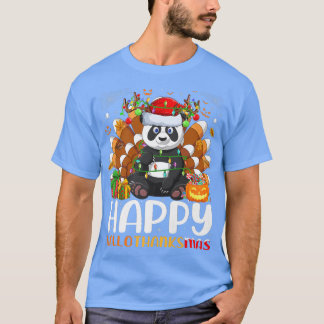 Panda Lover Halloween Christmas Happy Hallothanksm T-Shirt