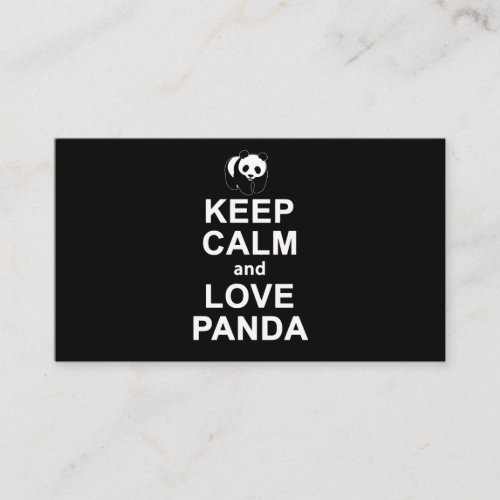 Panda Lover  Kepp Calm And Love Panda Enclosure Card