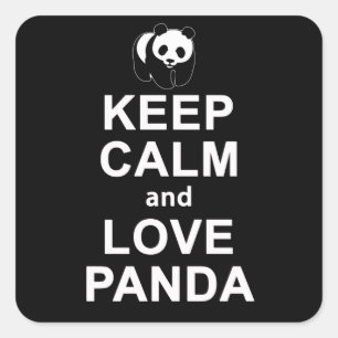 Panda Lover Kepp Calm And Love Panda Square Sticker