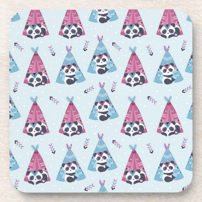 Panda Lover | To Be Like Panda Beverage Coaster (Front)