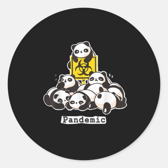 Panda Lovers | Cute Panda Funny Pandemic Classic Round Sticker (Front)