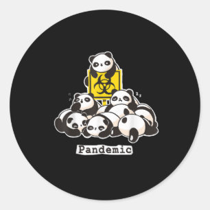 Panda Lovers Cute Panda Funny Pandemic Classic Round Sticker