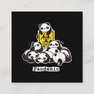 Panda Lovers Cute Panda Funny Pandemic Square Business Card