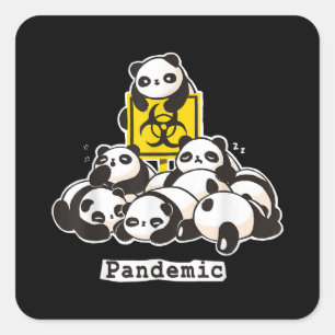 Panda Lovers Cute Panda Funny Pandemic Square Sticker